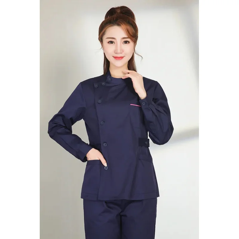 Krankenschwesteruniform, langärmliger Damen-Winter-Split-Anzug, Arbeitskleidung für die häusliche und postpartale Pflege von Mund- und Zahnarzt