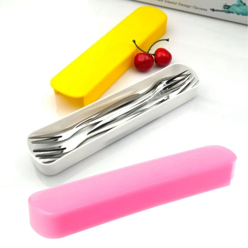 5 pcs Portable Chopsticks Box Fork Spoons Storage for Case Cutlery Traveling Camping