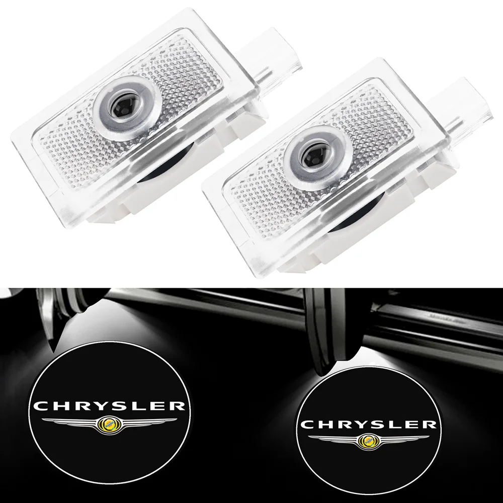 Ghost Projectors For Chrysler Door Light Car Badge Logo Light For Chrysler 200 300 Car Style Chrysler Welcome Light Puddle Lamp