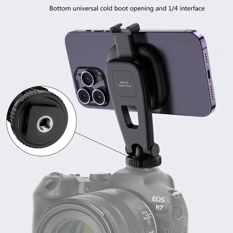 

Phone Tripod Mount,1/4" Cold Shoe Tripod Mount for Cellphone 360 Rotation for Tripods,Cameras