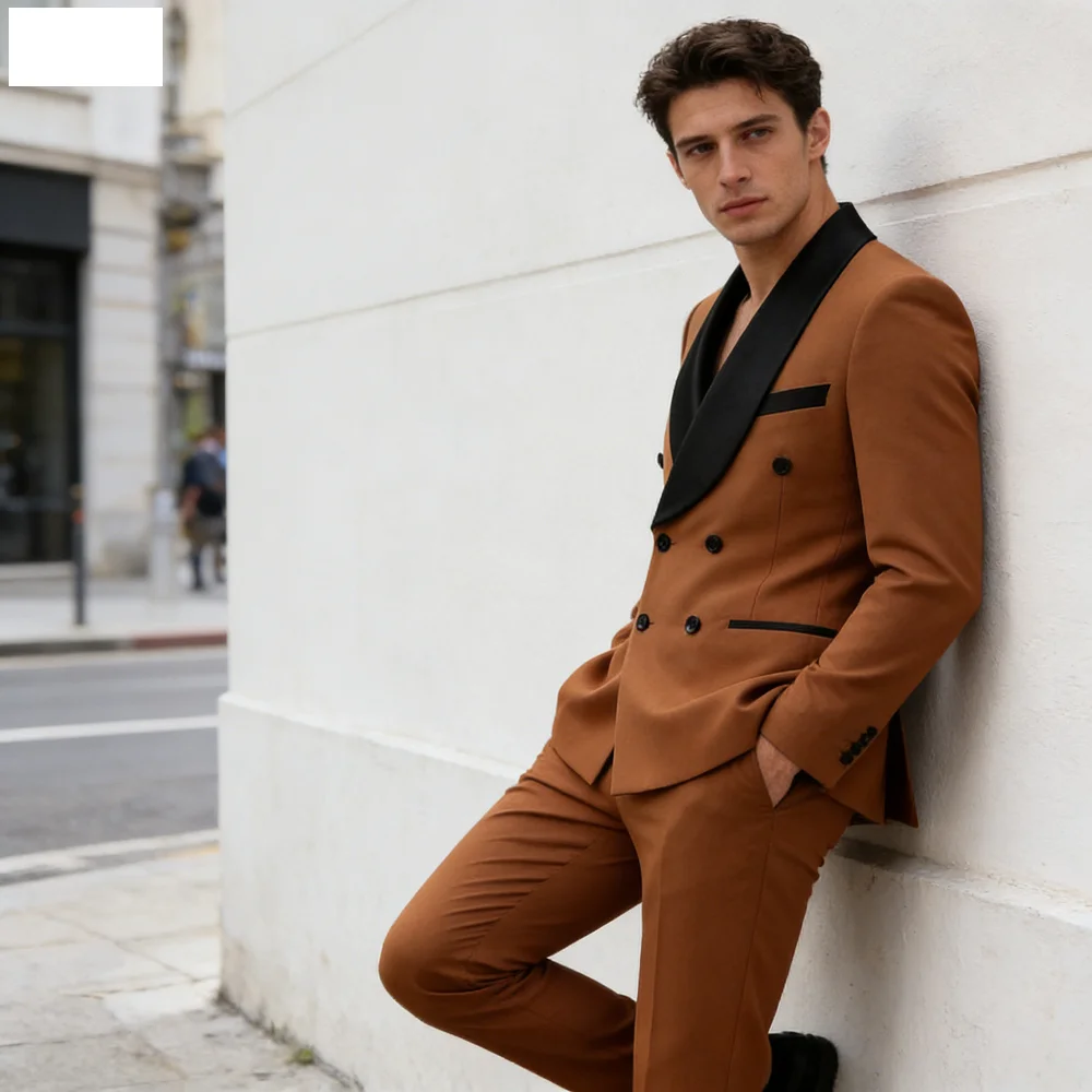 

Мужской костюм-тройка для вечерних мероприятий: пиджак и брюки, свадебный комплект из 2 предметов, формальный наряд