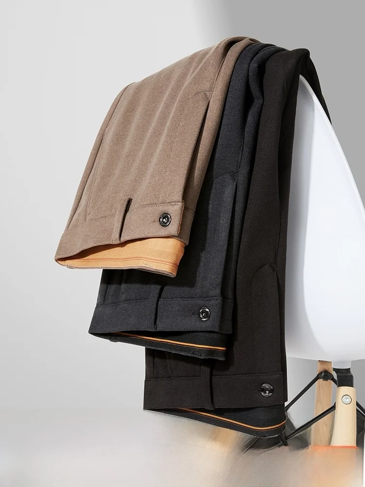 

Busin пригородные повседневные брюки мужские шерстяные брюки из полиэстера удобные дышащие прямые брюки с высокой талией на осень-зиму