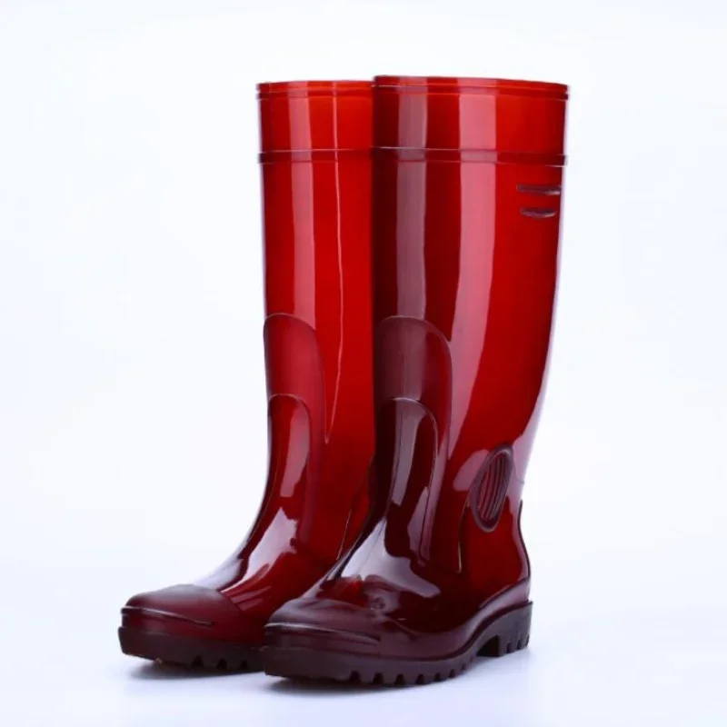 

Men's Work Rainboots PVC Waterproof Water Shoes Wellies Non-Slip Knee-High Rain Boots Male Rubber Galoshes Botas De Agua Hombre