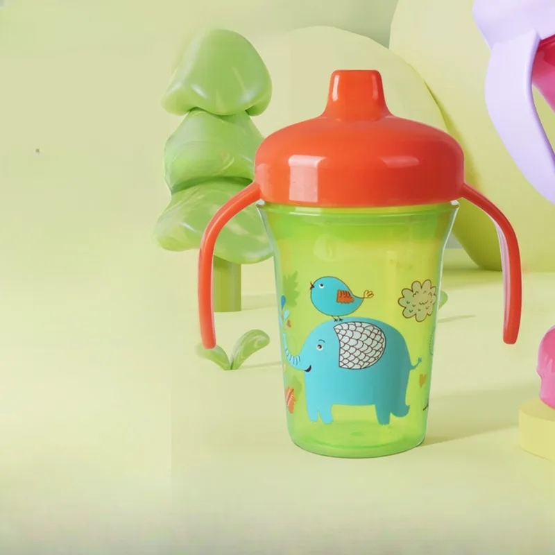 

Large caliber drinking water learning cup for infants and young children with handle duckbill water cup for mother and baby use