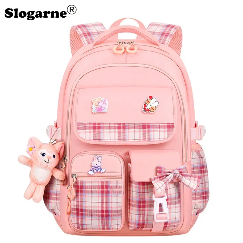 2026 New Primary School Bag Bow Large Capacity Girls Schoolbag Shoulder Bag Students Burden Reduction Spine Protection Backpacks