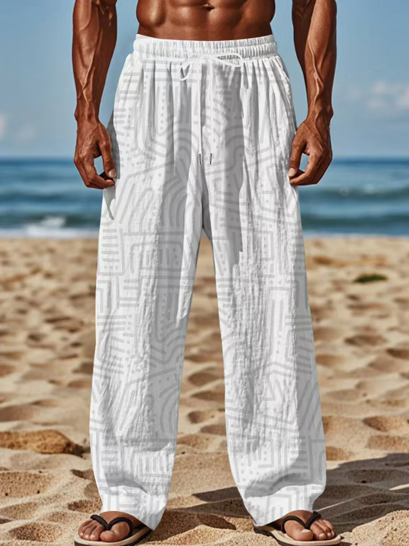 Loose Straight Leg Pants Suitable for Casual Weare Full-Length Straight Leg Pants for Teen & Young Men