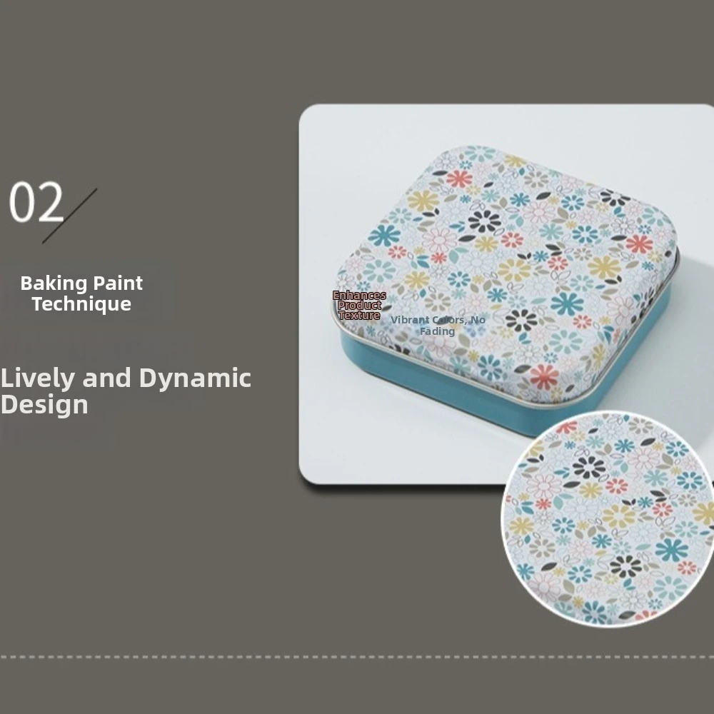 Eco-Friendly Candy Storage Box Metal Material Durable Flip Top Tin Box Square Shape Mini Sealed Jars for Home Organization
