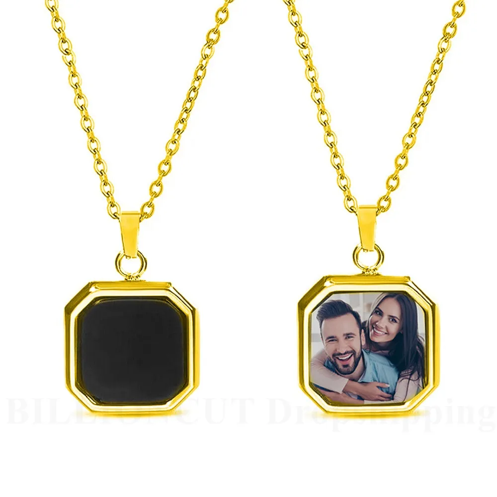 

Custom Heat Activated Magic Elegant Chain Necklace with Hidden Picture, Lover, Pet Dog Photo Necklace memories Gift