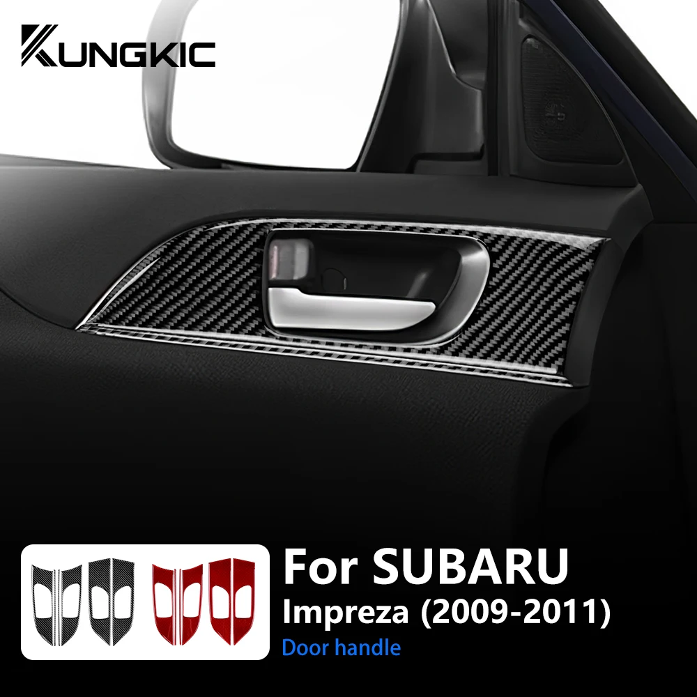 

Real Soft Carbon Fiber For Subaru Impreza 2009 2010 2011 Car Door Handle Panel RHD LHD Sticker Interior Trim Accessories