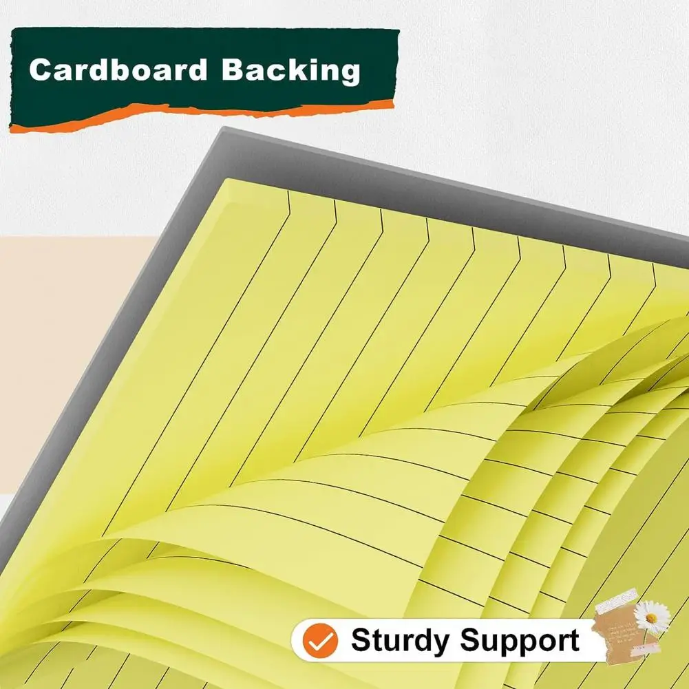 Front Back Printing Notebook Yellow Notepad Yellow Striped Notebook Set Ink-resistant Paper Smooth Writing Ideal for Home School