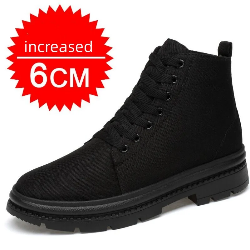Scarpe da ginnastica da uomo con superficie in mesh nera e ventilazione, solette rialzanti da 8 cm, scarpe con tacco più alto, zapatillas, scarpe casual_voghion.com