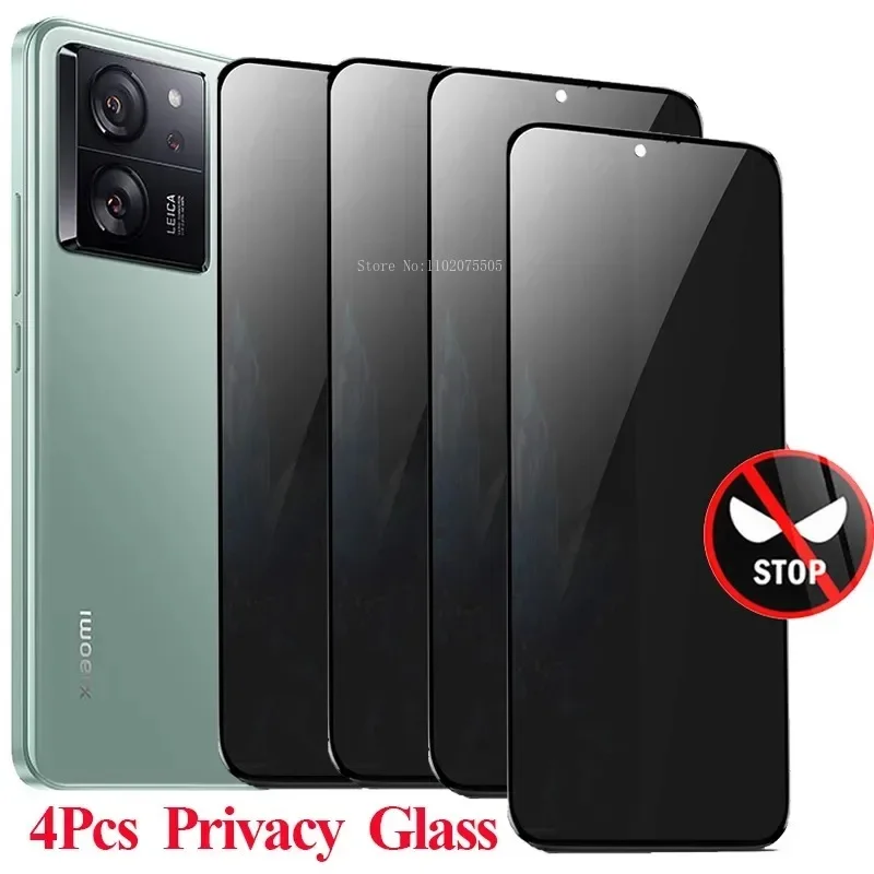 Vetro temperato Privacy 4 pezzi per Xiaomi 13T Pro 11T 13 proteggi schermo Anti spia per Xiaomi 11T Pro 12T 12T Pro vetro protettivo