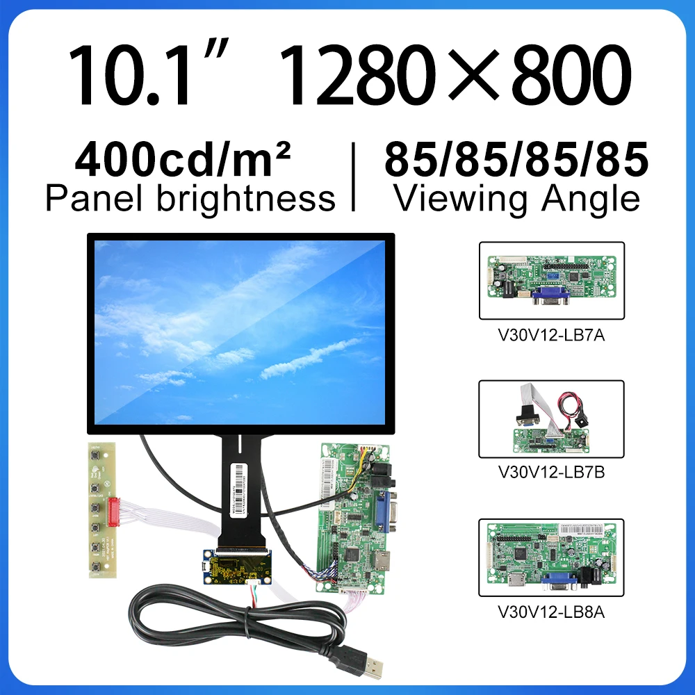 

Original 1280x800 IPS 10.1 Inch touvhscreen HDMI board LVDS 20P EV101WXM-N80 Industrial Monitor Adswork Panel TFT-LCD