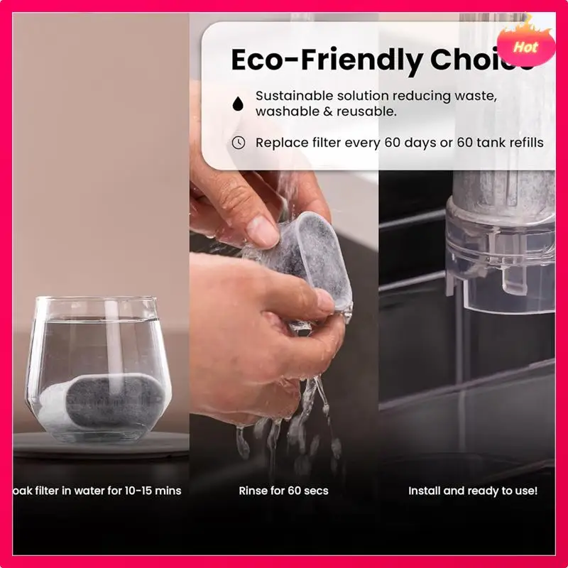 AD-忍者 ES601 ES701 エスプレッソコーヒーマシン交換用 6 個木炭水フィルターコーヒーフィルター