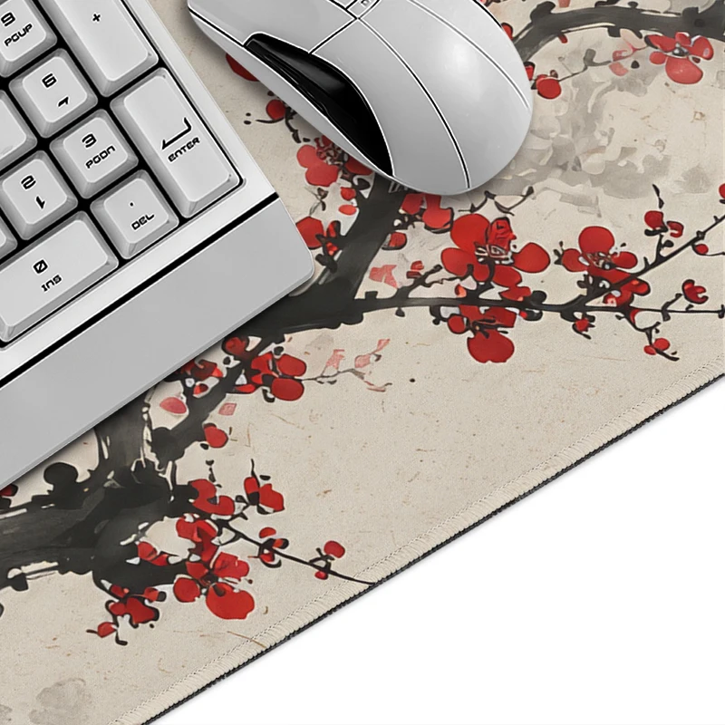 Red Plum Blossoms Mouse Pad Gaming XL Large New Home Mousepad XXL keyboard pad Natural Rubber Carpet Office Laptop Mouse Mats