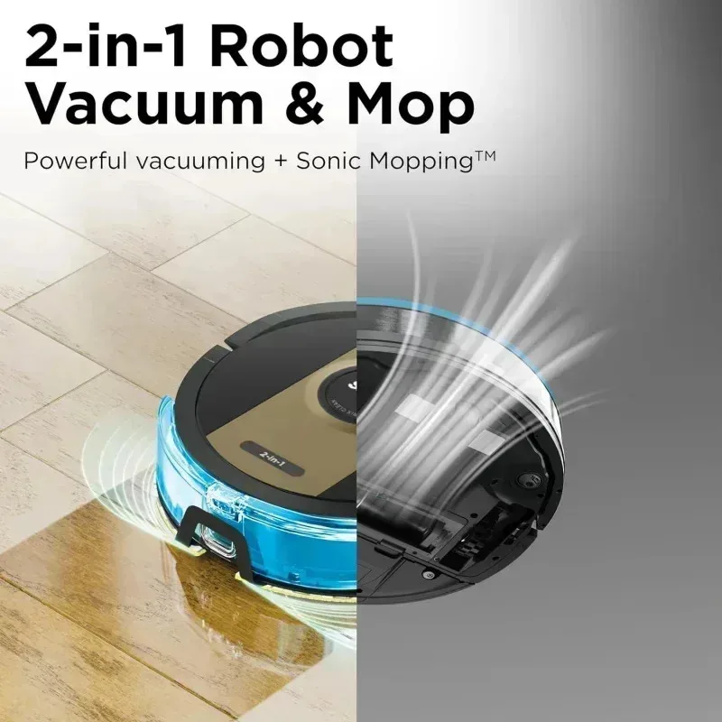 مكنسة كهربائية وممسحة روبوت PMD4-Shark RV2410WD IQ 2 في 1 مع تنظيف من الصف، مثالية متوافقة مع Alexa، بدون قاعدة ذاتية فارغة،