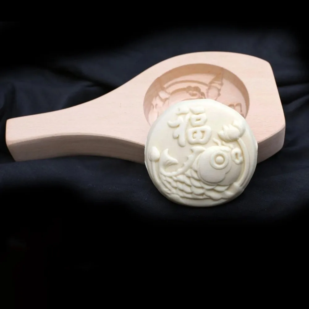

Press Mould 3D Wood Baozi Mold Carved Manual Mooncake Molds Traditional Chinese Style Steamed Stuffed Bun Tool Mid-autumn
