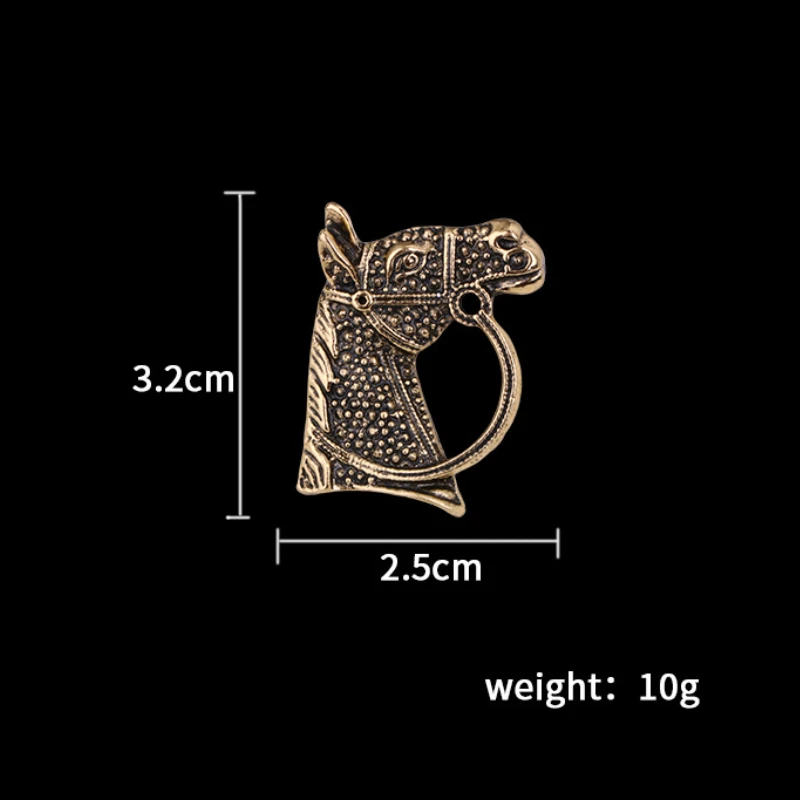Vintage Pferdekopf Broschen Herren Anzug Hemd Abzeichen Metall Tier Anstecknadeln Corsage Mode Kleidung Accessoires Hohe Qualität – Detail 1