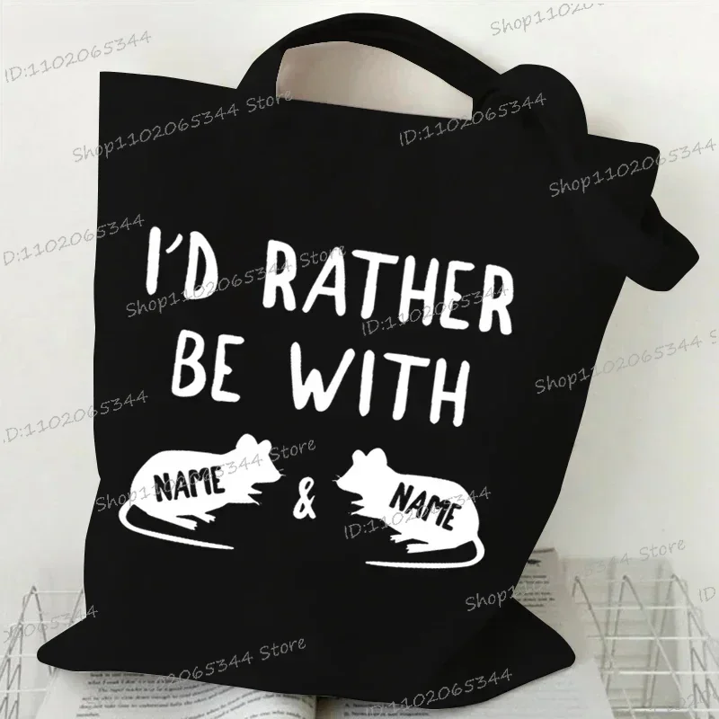 Rat Shoulder Bags Women Cartoon Animal Rat Collapsible Tote Bags Vintage Rat Fashion Shopping Bags 2023 Casual Women\'s Handbags