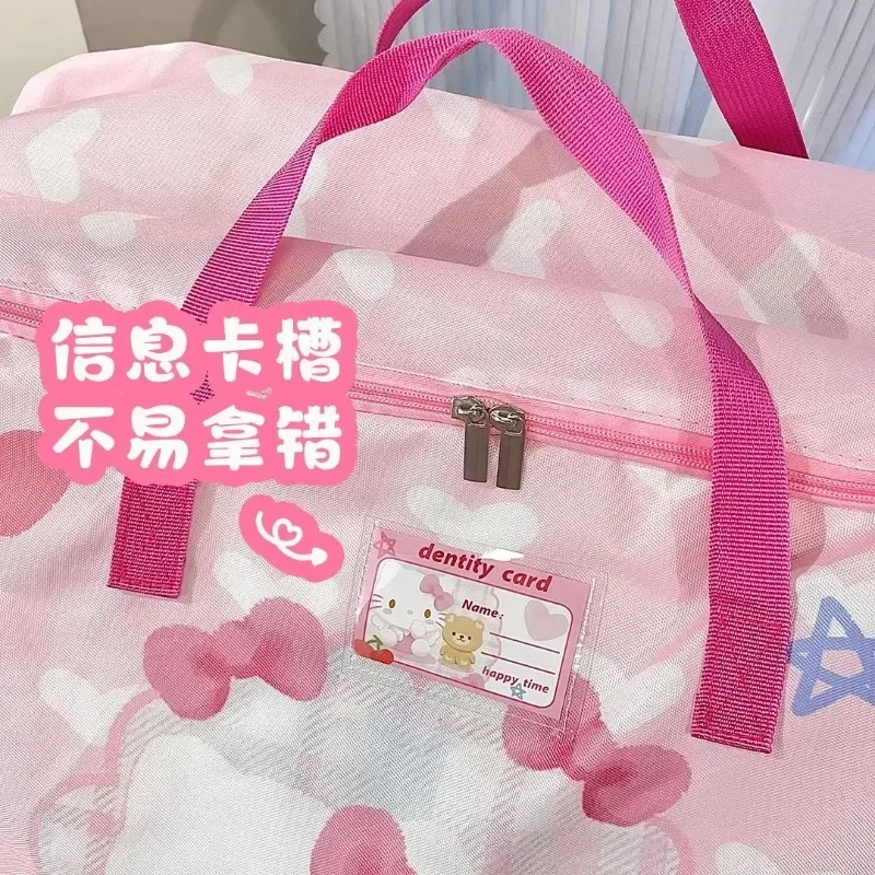  Hello Kitty Quilt Duffel Bag for Women Household Clothes Organizer Luggage Travel Bag Large Capacity Cartoon