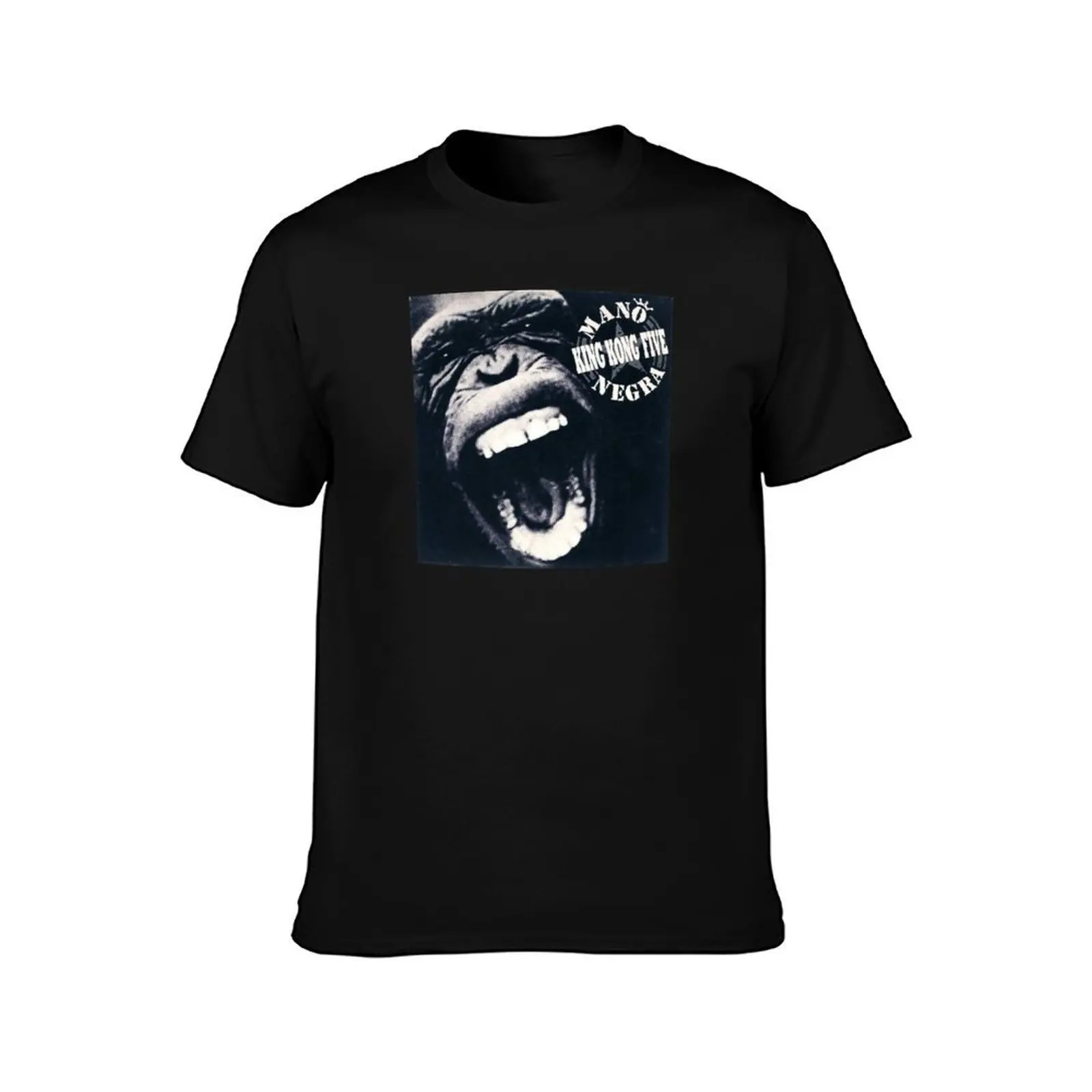 MANO NEGRA KING KONG FIVE NEW white T-Shirt, Summer Casual Cotton Tee, Oversized Streetwear Tops, Vintage Graphic Print
