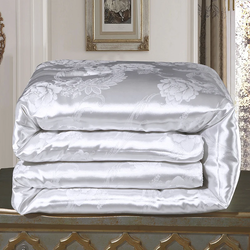 Promoción blanco Jacquard Natural/muñera de lujo primavera Otoño Invierno edredón manta individual doble reina rey # /