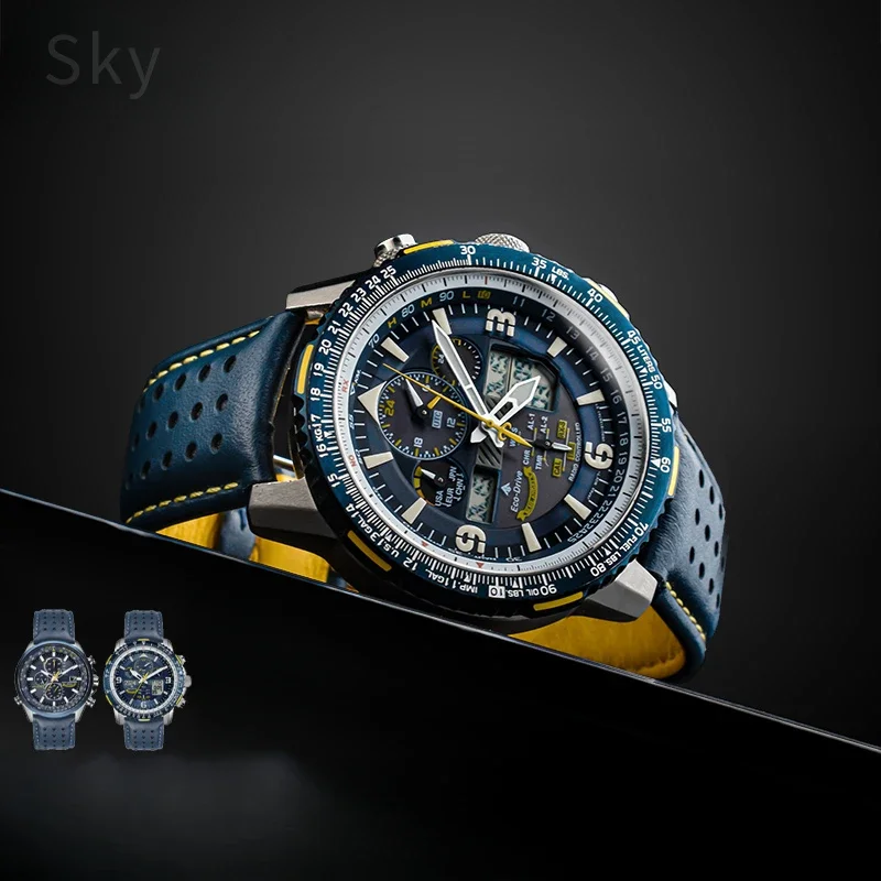 Для Citizen Blue Angel 22 23 мм Arc 1 2 поколения фотоэлектрическая волна мужской фотоэлектрический ремешок для часов заменяет оригинальный кожаный ремешок для часов