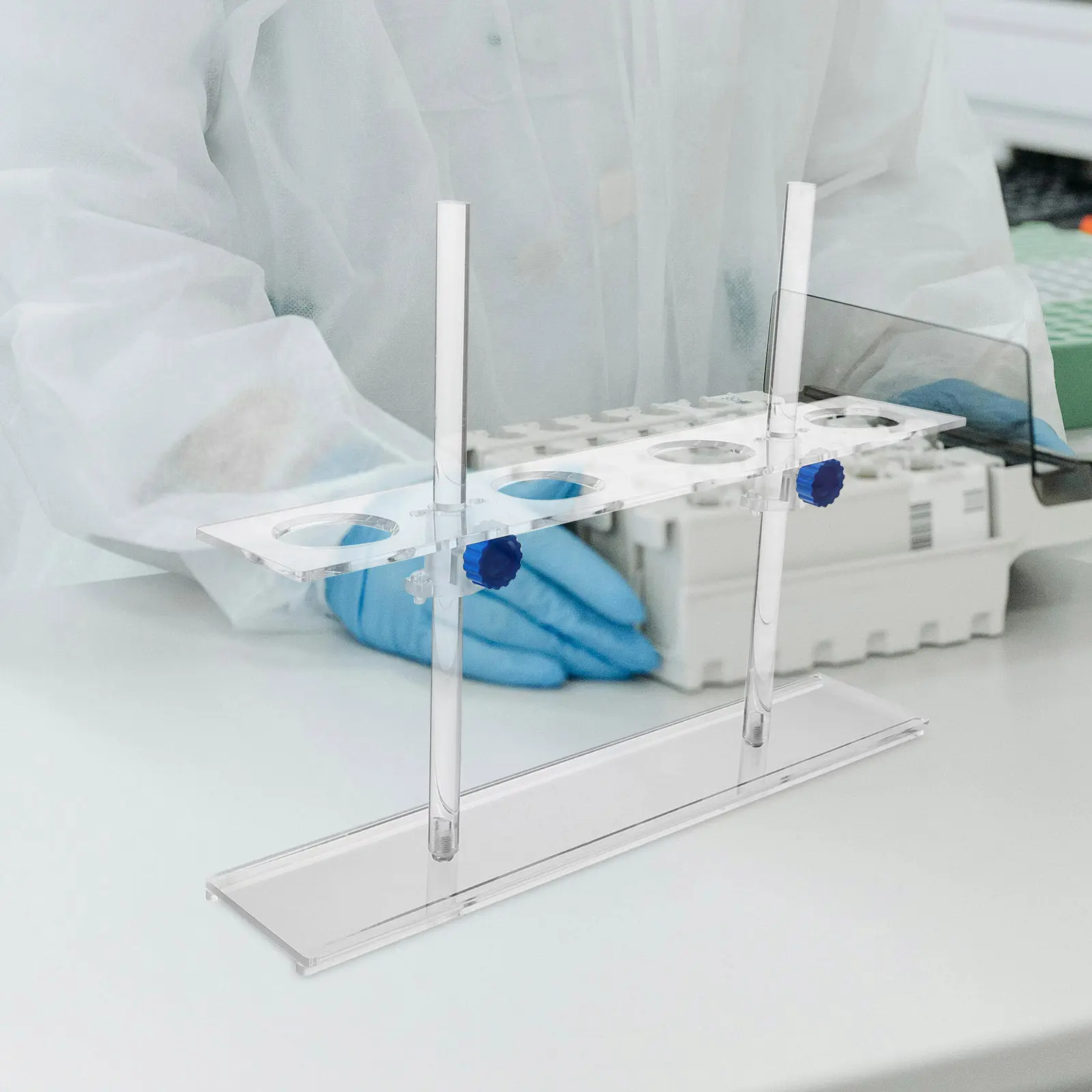 4-Hole Adjustable Height Funnel Stand Stable Laboratory Rack Holder for Chemistry Biology Use Funnel Stand Laboratory Supplies view 5