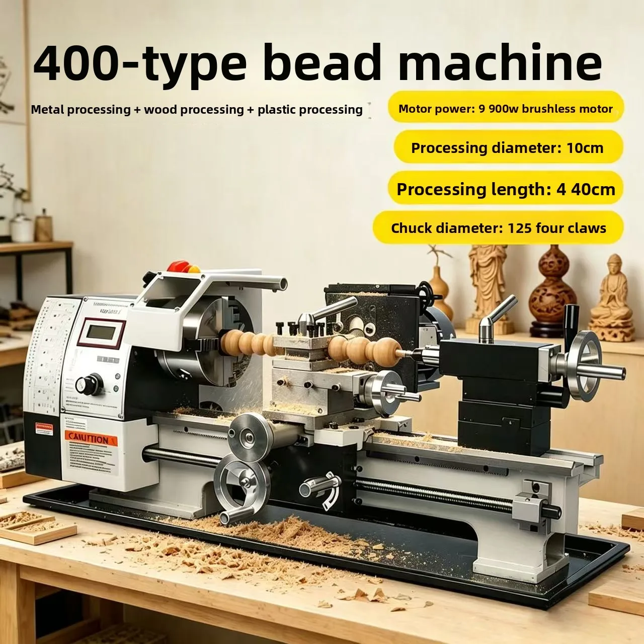 Mini Multi-Function Wood Lathe – Bead Making Machine for DIY Woodworking, Home Use, CNC Turning & Polishing Kit