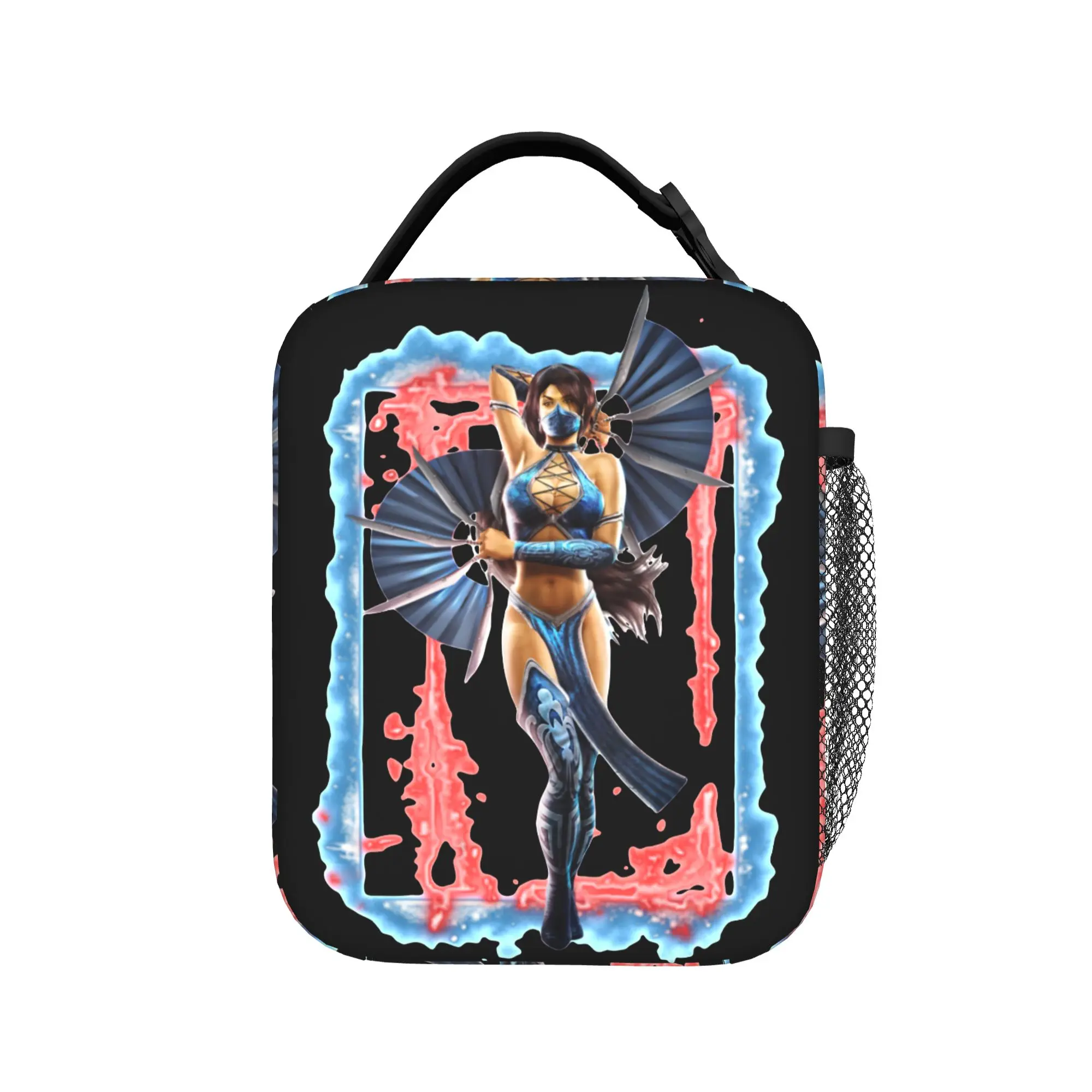 Mortal Kombat MK9 Kitana Bolsa térmica isolada grande, reutilizável, bolsa térmica, lancheira escolar, piquenique, menina, menino
