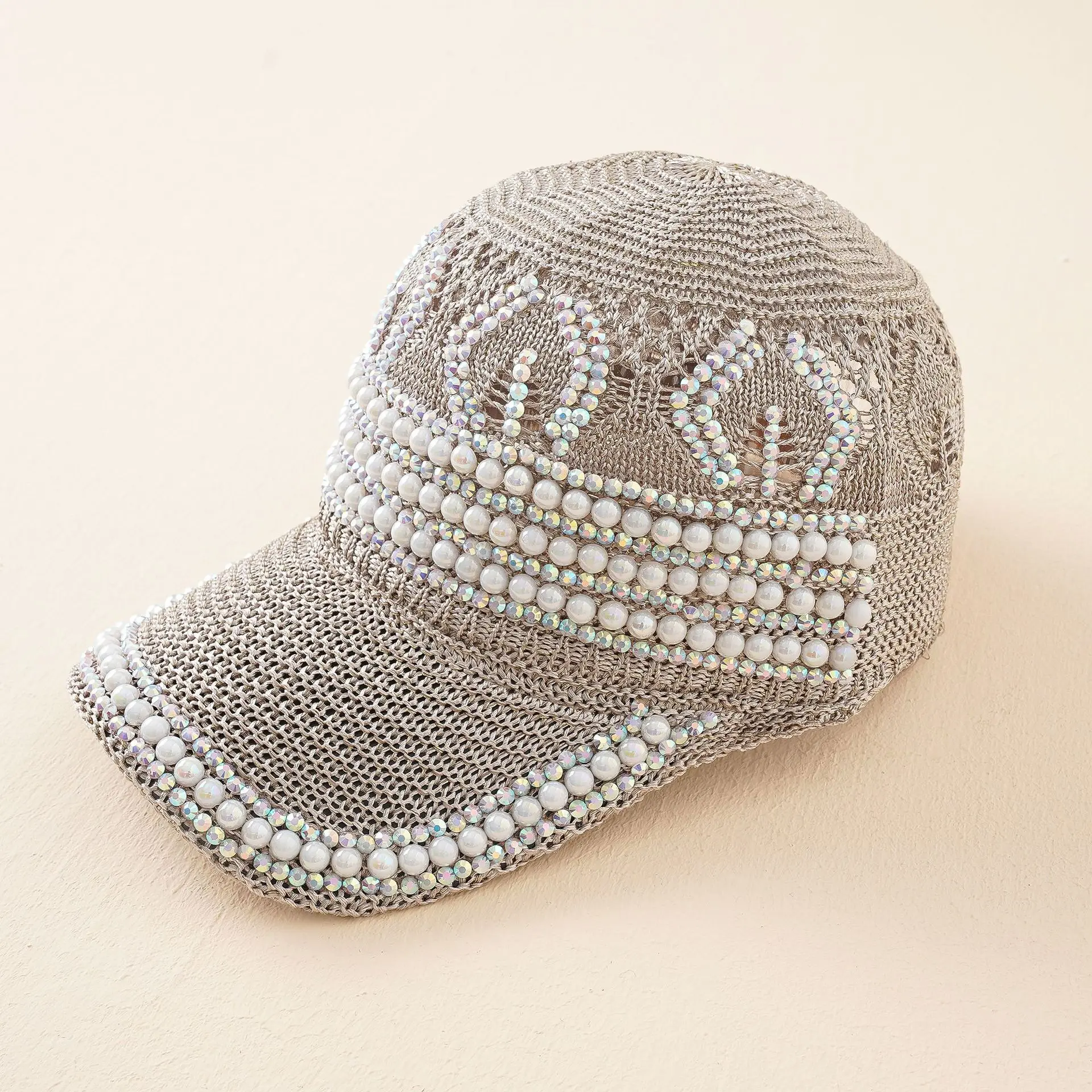 Elegant Women\'s Baseball Cap Rhinestone Fashion Girls Snapback Hats Woman Female Cap Mesh Summer Sun Hat  Gorras Hombre