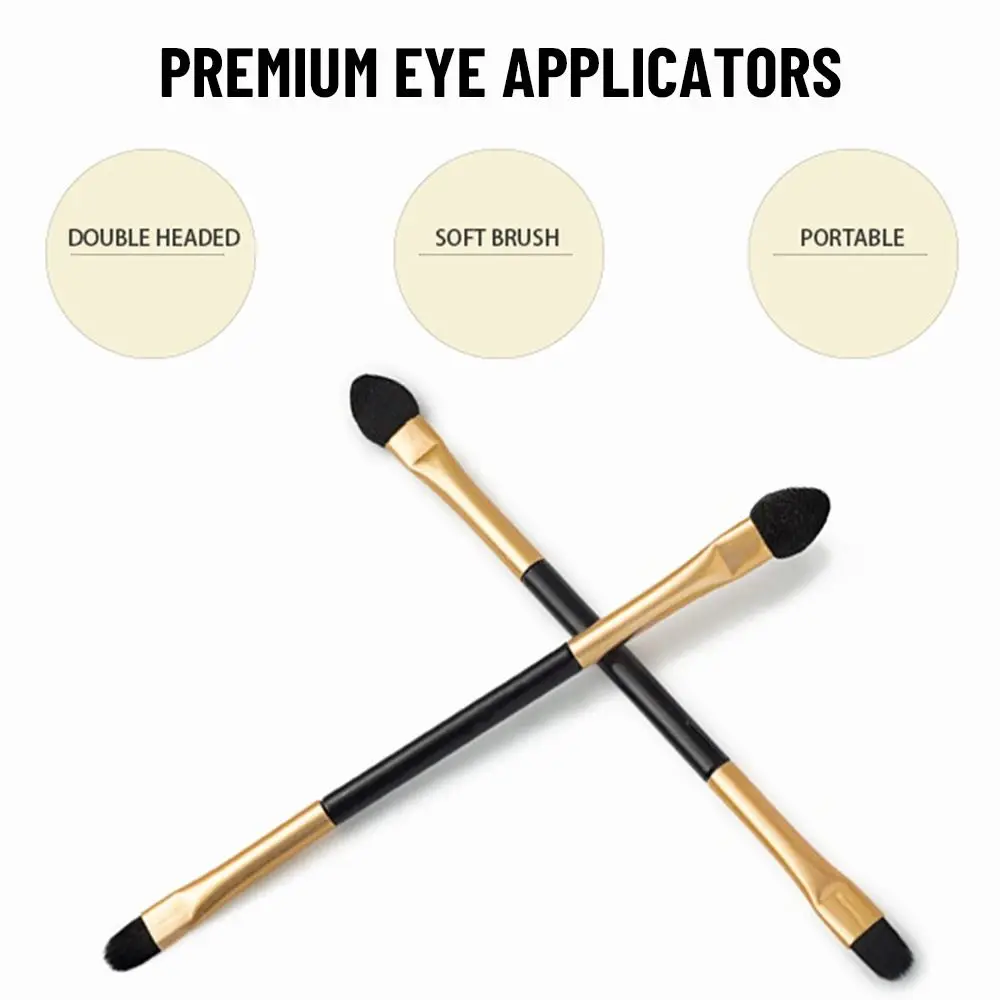 10Pcs Hot Double-head Eyeshadow Brushes Eye Applicators Long Handle Lip Eyebrow Makeup Sponge Stick Portable Make Up Tools