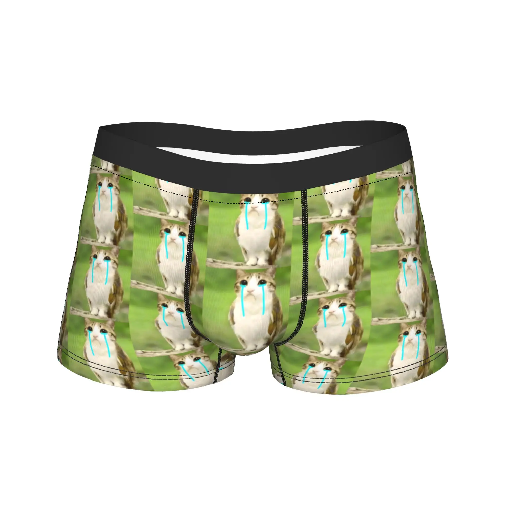 

Мужские трусы-боксеры Meowl Cat Owl Crying, шорты, нижнее белье со средней талией, Homme, новинка, трусы больших размеров