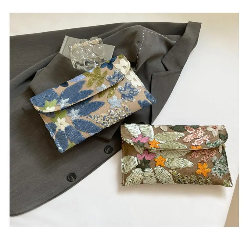 1 Stück Glitzernde Elegante Party-Handtaschen Stilvolle Pailletten-Abendclutches Perlenbesetzte Exquisite Blumenstickerei-Taschen für den Abend – Detail 21