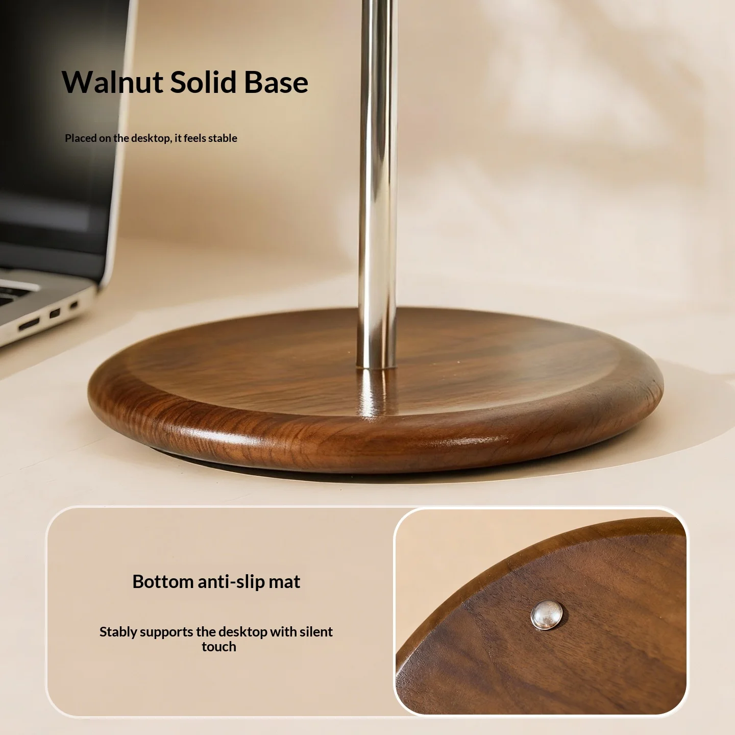 Desktop Headphone Stand Organizer - Gaming Room Headset Display Rack - Solid Wood Over-ear Headphone Holder Environmentally view 4