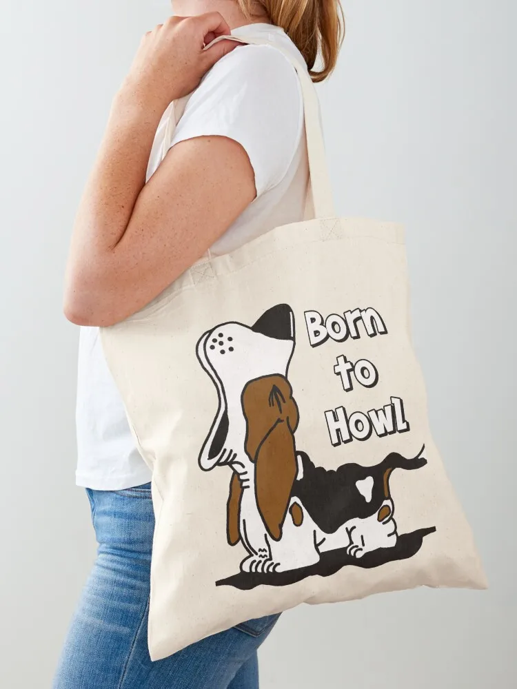 

Born to Howl Basset Hound Tote Bag eco bag folding Canvas bag tote custom the tote