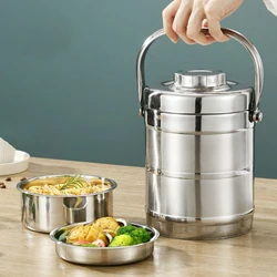 Thickened Stainless Steel Large Capacity Insulation Three-Layer Pot Bento Box Portable Leak-Proof Food Storage Container