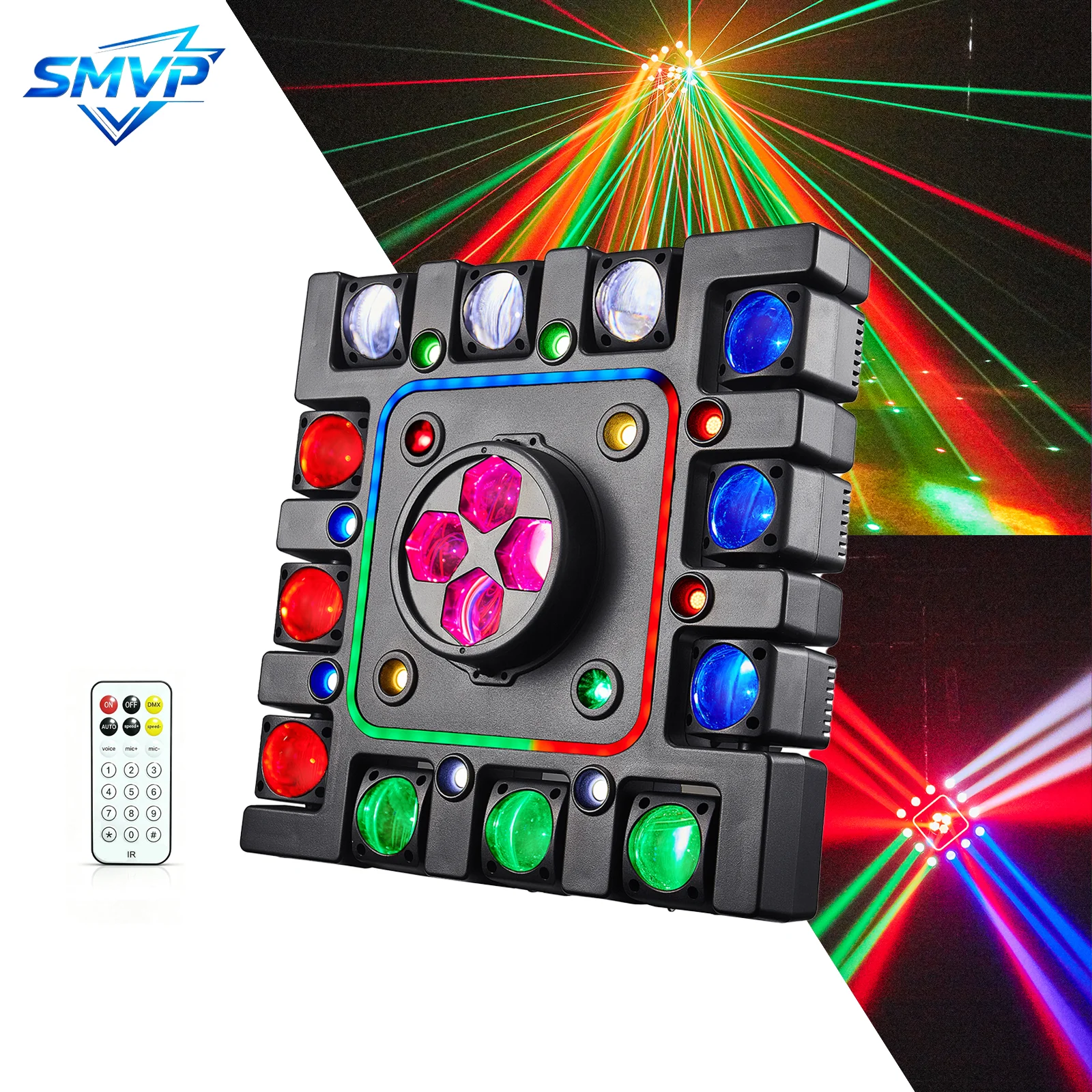 180W Bee Eye Moving Head DJ Light Remote Control Laser Beam Strobe DMX512 Multi Effect Stage Light For Bar KTV Nightclub Party