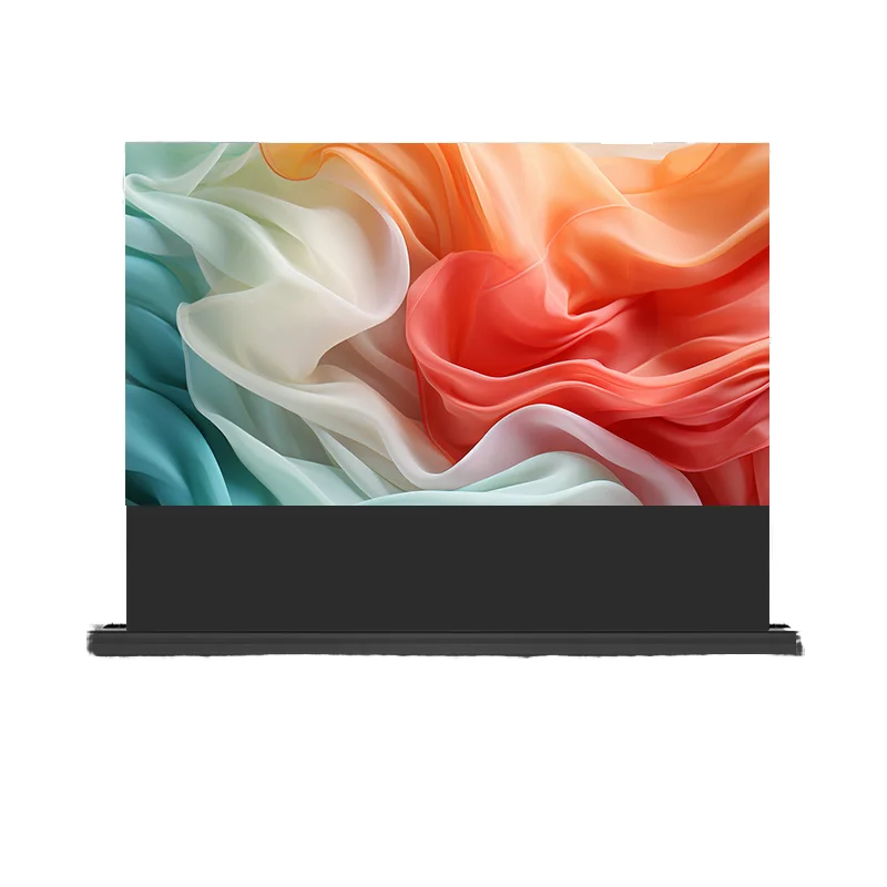 Home Preferred 4K 100 Inch Electric Floor Rising Projector Screen Ultra Short Throw Ambient Light Rejecting Projection Screen