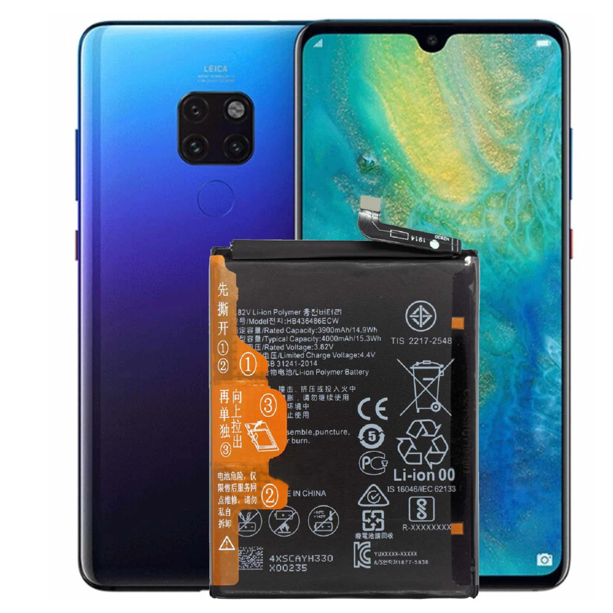 Hb436486ecw batterie für huawei honor 20 pro view 20/nova 5i pro reparatur teil original kapazität handy batterien bateria