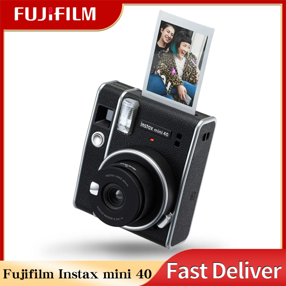 fujifilm Instax Mini 40 Instant Camera Black And Optional Fuji Film Photo Paper/Fuji Film Black And White Time Film Photo Paper