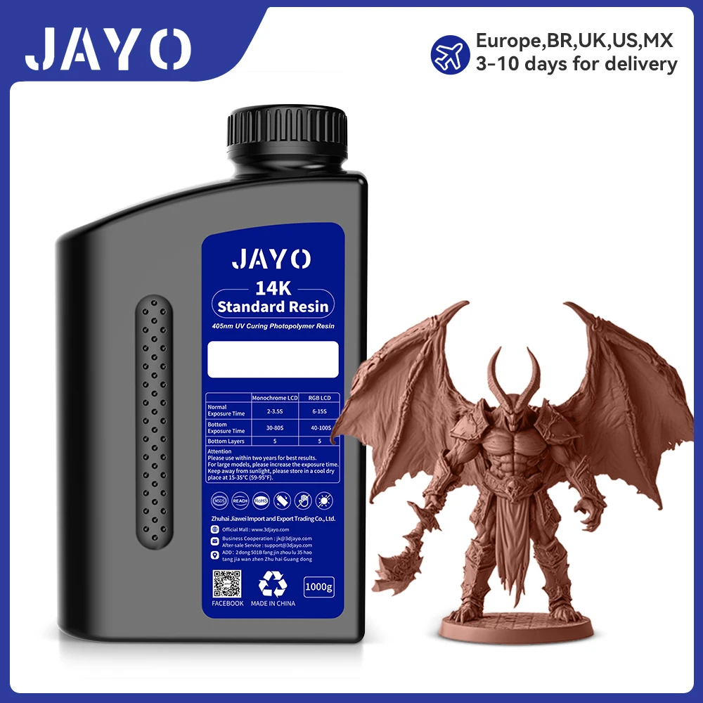 

JAYO 3D принтер Resin14K стандарт 1 кг 405 нм жидкость быстрой УФ-отверждения для ЖК фотополимера смолы материал для 3d-печати Быстрая доставка