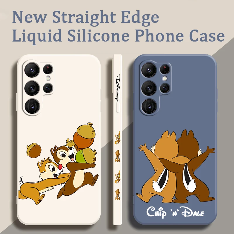 

Disney Chip-n-Dale Anime Liquid Left Rope For Samsung Galaxy S24 S23 S22 S21 S20 FE S10 Ultra Plus Lite 5G Cover Cover