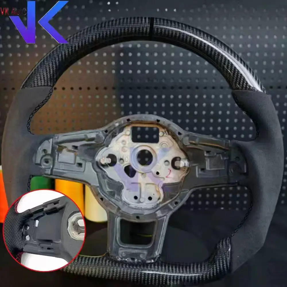 Carbon Fiber op maat gemaakte stuurwiel leder Alcantara voor Tiguan Passat VW Golf MK7 7.5 GTI GTD GTE 2013-2020 GTI