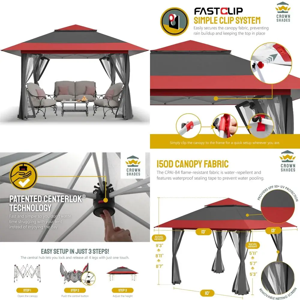 

Pop-Up Gazebo 13x13 Outdoor Canopy Tent for Backyard and Patio - Clearance Sale, Ideal for Patio Furniture and Backyard Events