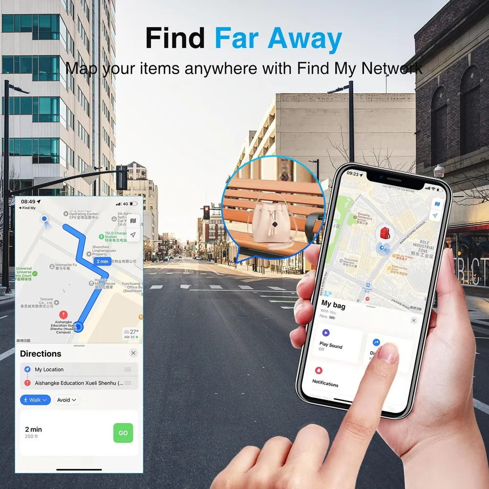 جهاز تعقب BTLIFE-Air، محدد موقع المفاتيح مع صوت متوافق مع Find My (IOS فقط)، أجهزة تعقب مثل علامات الهواء، جهاز تعقب الحيوانات الأليفة