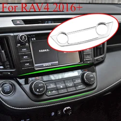 Center Console Air Condition AC Switch Button Panel Cover Trim for Toyota Rav4 2016 2017 2018 Bright Sliver Accessories