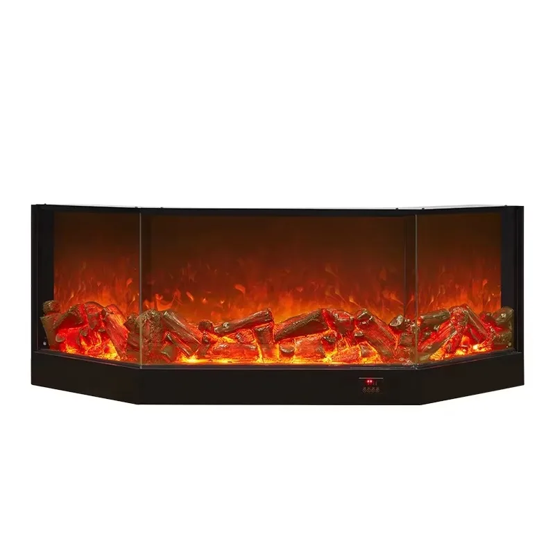 Customised European Style Electric Fireplace Cabinet Freestanding with Remote Control Artificial Flame for Villa Use