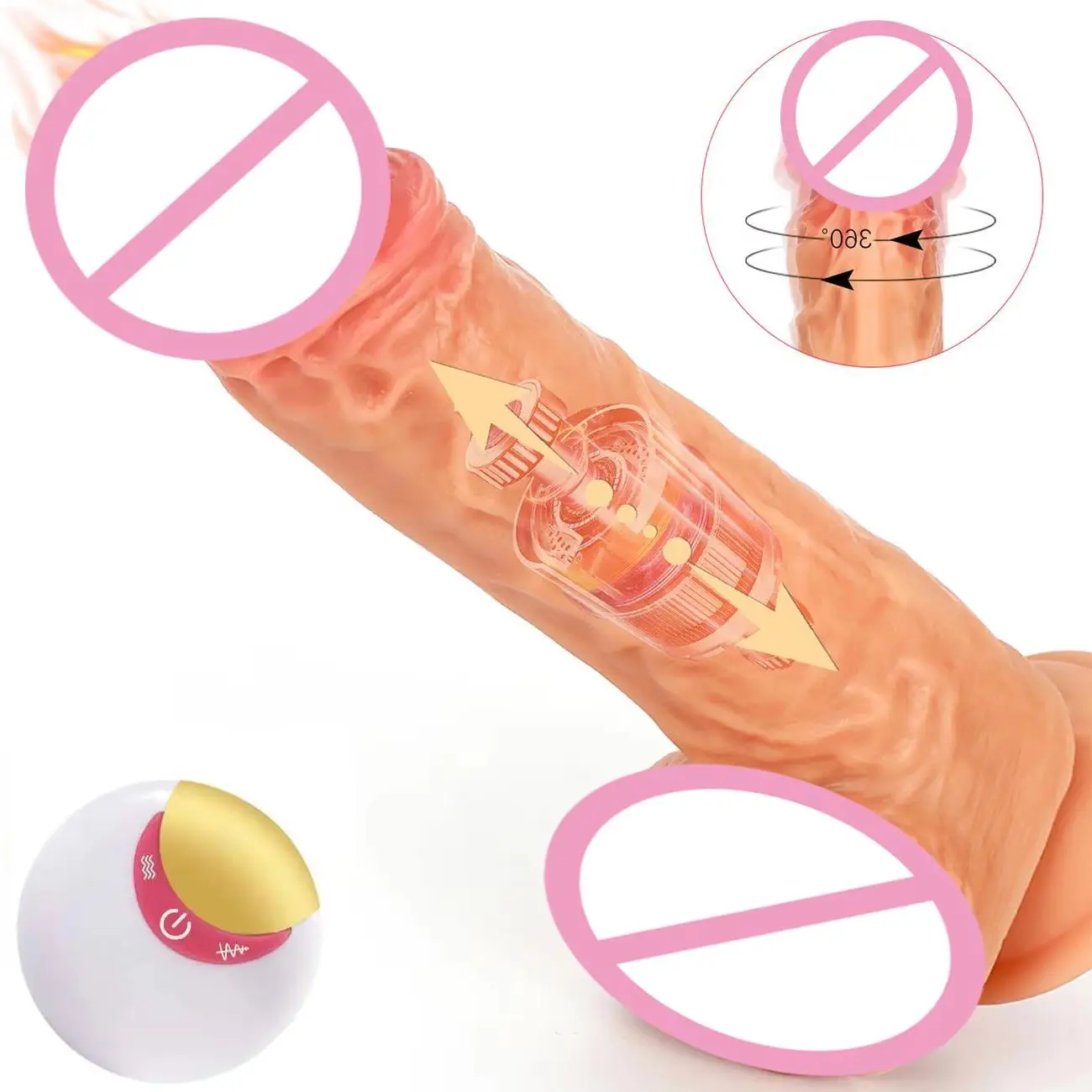 Top Functional Sex Toy For Female Masturbation Remote Control Electric Heating 3-in-1 Silicone Toy Big Dick Adult Dildo Sex Toys