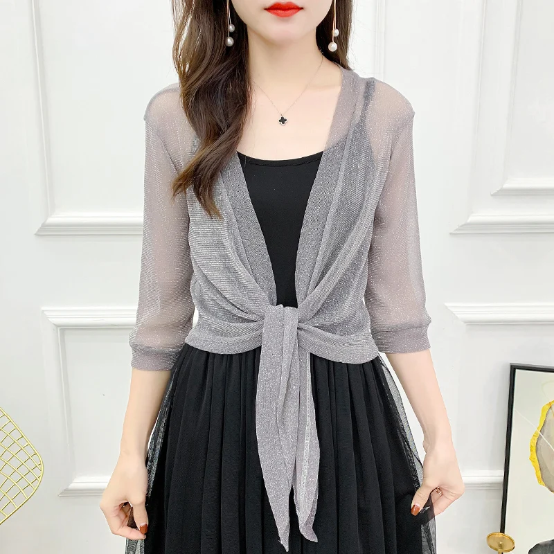 เจ้าสาวงานแต่งงานเสื้อ Wraps Lace Bolero Women Shrug ผ้าคลุมไหล่ชุดราตรี Cape กลางแขน Bolero เปิดฝาครอบด้านหน้า Up